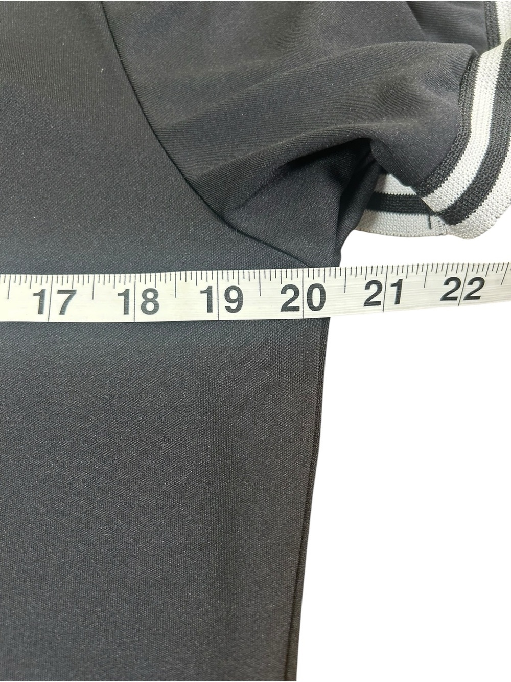 NOEL ASMAR Equestrian Sport Lux Polo Shirt Black White Trim UPF 50 Medium - Picture 7 of 8